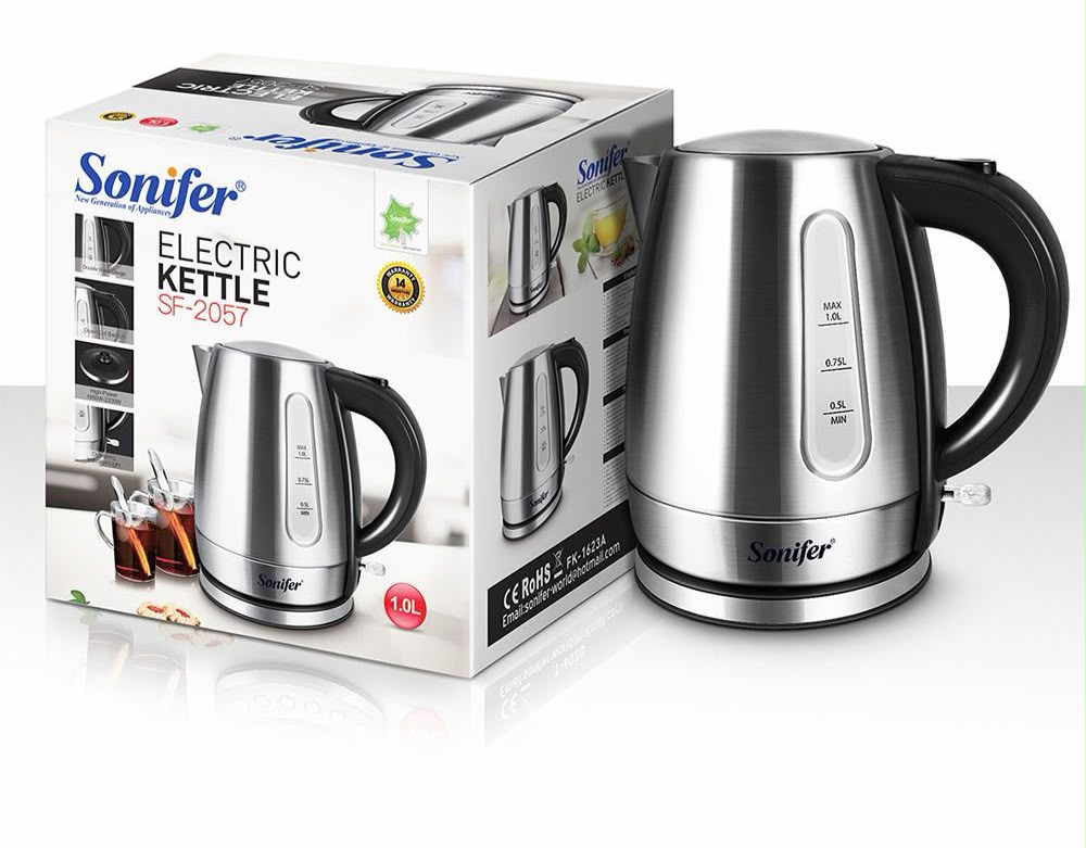 Sonifer 1L Stainless Steel Electric Kettle